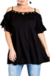 CITY CHIC COLD SHOULDER TUNIC,00135160