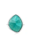 Monica Vinader Siren Amazonite & Sterling Silver Ring In Silver/ Amazonite