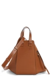 Loewe Small Hammock Leather Hobo Bag In Tan