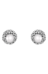 Lagos Sterling Silver Signature Caviar Bead Front-back Stud Earrings In Silver