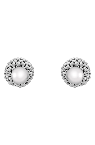 Lagos Sterling Silver Signature Caviar Bead Front-back Stud Earrings