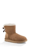 Ugg Mini Bailey Bow Ii Genuine Shearling Bootie In Chestnut Suede