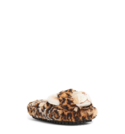 Dolce & Gabbana Leopard-print Faux-fur Slide Slipper Sandal In Multi