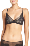 Natori Flora Contour Underwire Bra In Black/light Mocha