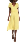Wayf Blouson Midi Dress In Sunlight