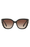 Tiffany & Co 54mm Gradient Cat Eye Sunglasses In Black Gradient