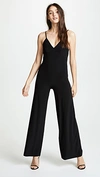 Norma Kamali Backless V-neck Wide-leg Jumpsuit In Black