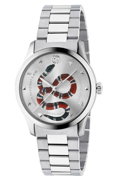 Gucci Men's Swiss G-timeless Stainless Steel Bracelet Watch 38mm In Silver