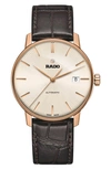 RADO COUPOLE CLASSIC AUTOMATIC LEATHER STRAP WATCH, 38MM,R22861115