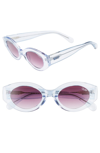 QUAY SEE ME SMILE 50MM CAT EYE SUNGLASSES - BLUE/ PURPLE,SEE ME SMILE