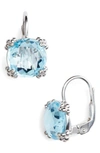 Anzie Dew Drop Cluster Stud Earrings | Gemstones/sterling Silver In Blue Topaz