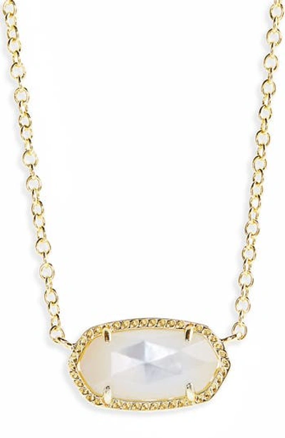 Kendra Scott 14k Gold Plated Elisa Pendant Necklace In Ivory Mother Of Pearl