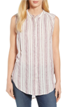 LUCKY BRAND STRIPED TUNIC TOP,7W44634