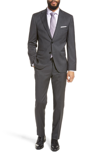 Hugo Boss Johnstons/lenon Regular Fit Solid Wool Suit In Charcoal