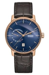 RADO COUPOLE CLASSIC AUTOMATIC LEATHER STRAP WATCH, 41MM,R22879205