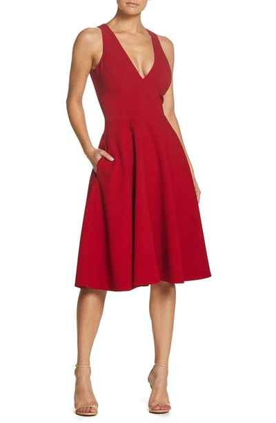 Dress The Population Catalina Dress In Garnet