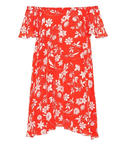 Athena Procopiou Floral-printed Silk Minidress In Red