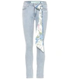 OFF-WHITE CROPPED JEANS WITH SCARF,P00336206