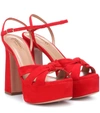 AQUAZZURA BABA PLATEAU 125 SUEDE SANDALS,P00334513