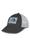 The North Face Mudder Trucker Hat - Grey In High Rise Grey/ Blue Coral