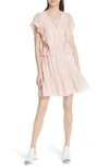 KATE SPADE EMBROIDERED COTTON & SILK CHIFFON DRESS,NJMU8958