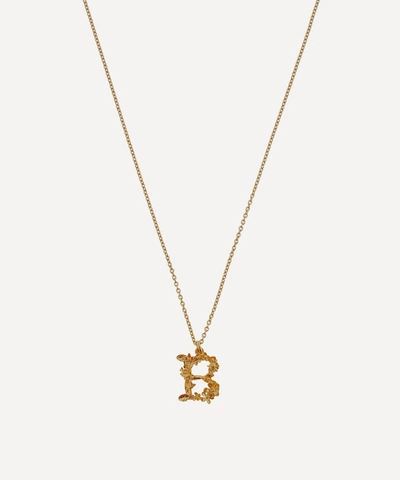 Alex Monroe Gold-plated Floral Letter B Alphabet Necklace