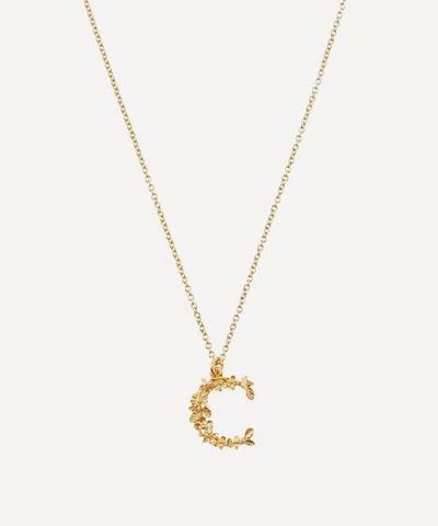 Alex Monroe Gold-plated Floral Letter C Alphabet Necklace