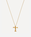 Alex Monroe Gold-plated Floral Letter T Alphabet Necklace In Gold