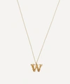 ALEX MONROE GOLD-PLATED FLORAL LETTER W ALPHABET NECKLACE,000597301