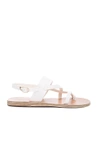 Ancient Greek Sandals White Leather Alethea Sandals
