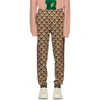 GUCCI GUCCI BROWN ISOMETRIC G LOUNGE trousers