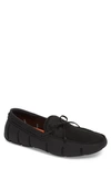 Swims Men's Stride Mesh & Rubber Braided-lace Boat Shoes, Black/graphite In Black/ Black