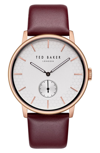 TED BAKER JAMES LEATHER STRAP WATCH, 42MM,TE50375005