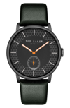 TED BAKER JAMES LEATHER STRAP WATCH, 42MM,TE50375004