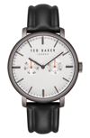 TED BAKER TRENT LEATHER STRAP WATCH, 43MM,TE50373002