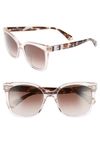 Kate Spade Kiyas Acetate Rectangle Sunglasses In Peach