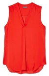 Vince Camuto Rumpled Satin Blouse In Geranium