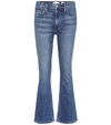 RE/DONE CROPPED MID-RISE FLARED JEANS,P00331288