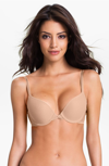 On Gossamer 'bump It Up' Underwire Push-up Bra In Mocha