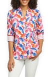 FOXCROFT MARY LAYERED PALMS WRINKLE FREE SHIRT,182815