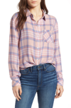 Rails Charli Shirt In Peach Blush Blue