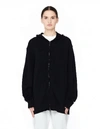 BLACKYOTO CASHMERE HOODIE WITH SILK EMBROIDERY,GENGHIS-EX/1