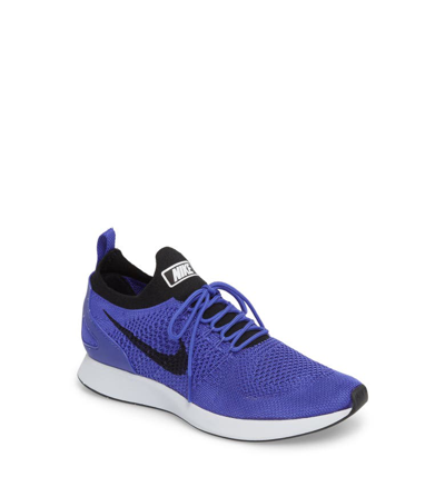 Nike Air Zoom Mariah Flyknit Racer Sneaker In Violet/ Black/ White