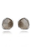 Monica Vinader 'siren' Semiprecious Stone Stud Earrings (nordstrom Exclusive) In Silver/ Grey Agate