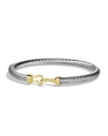 DAVID YURMAN CABLE BUCKLE BRACELET WITH 14K GOLD IN SILVER, 5MM,PROD212820318