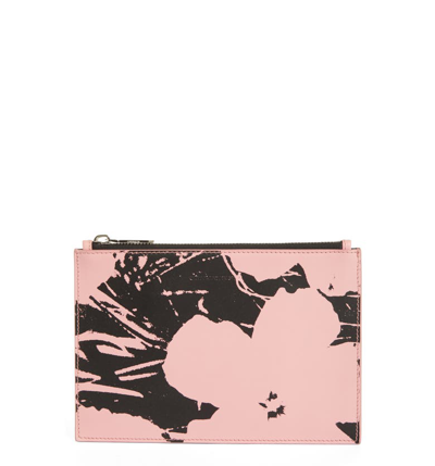 Calvin Klein 205w39nyc X Andy Warhol Foundation Flowers Leather Pouch - Pink