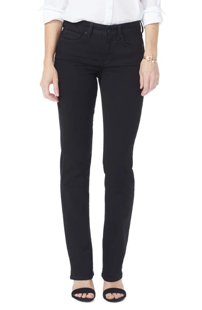 Nydj Marilyn Embellished Straight-leg Jeans In Black