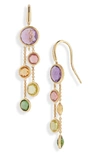 Marco Bicego Jaipur 18k Yellow Gold Mixed Blue Topaz Two-strand Earrings In Yellow Gold/ Multi