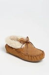 Minnetonka Cabin Womens Suede Loungewear Bootie Slippers In Cinnamon Suede