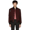 SAINT LAURENT SAINT LAURENT RED AND BLACK TEDDY BOMBER JACKET